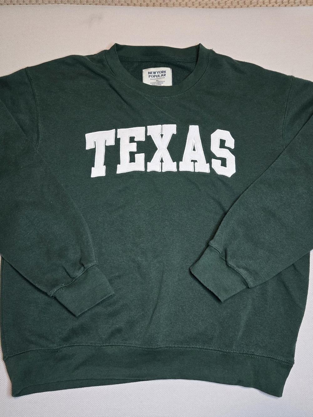 TEXAS New York Popular X-Large Green Pullover Sweatshirt Preppy Casual Comfy